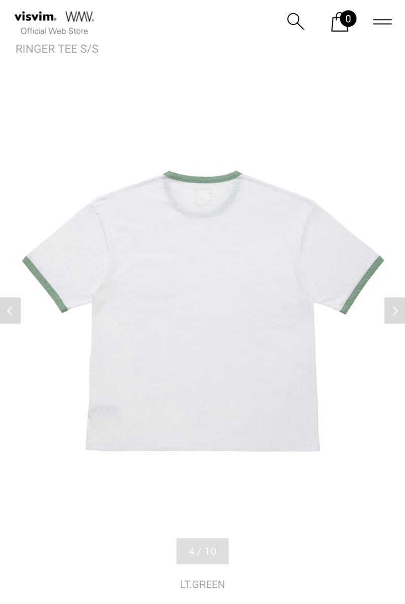 VISVIM AMPLUS RINGER TEE S/S LT GREEN サイズ1 試着のみ_画像2