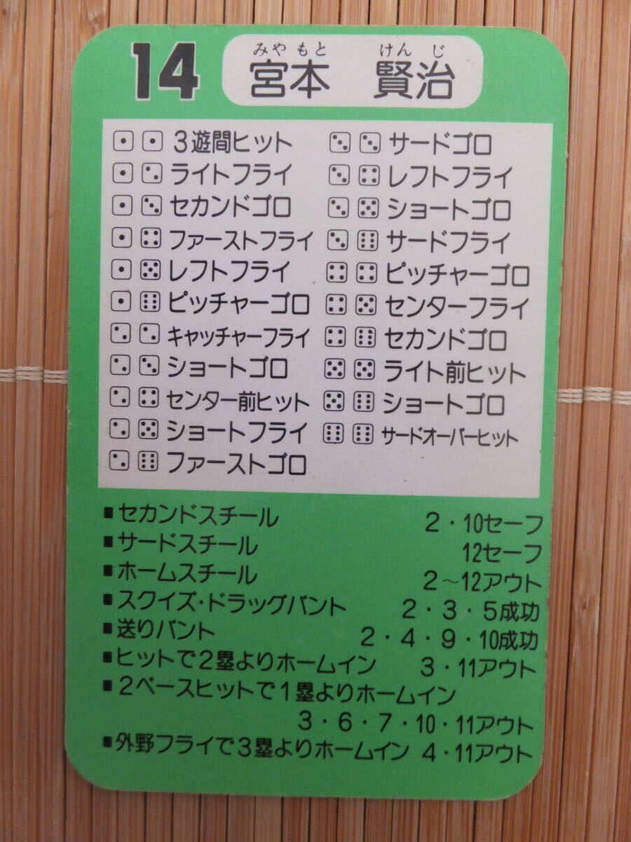 タカラ プロ野球カードゲーム 62年 ヤクルトスワローズ　宮本 賢治（1枚）_画像2