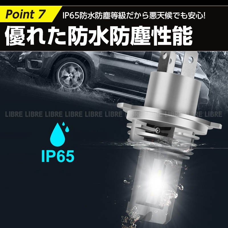 h4 ledバルブ ledヘッドライト ヘッドライトバルブ 爆光 明るい Hi/Lo ハイロー 切り替え 車検対応 12v 24v ポン付け ホワイト 車 バイク_画像8