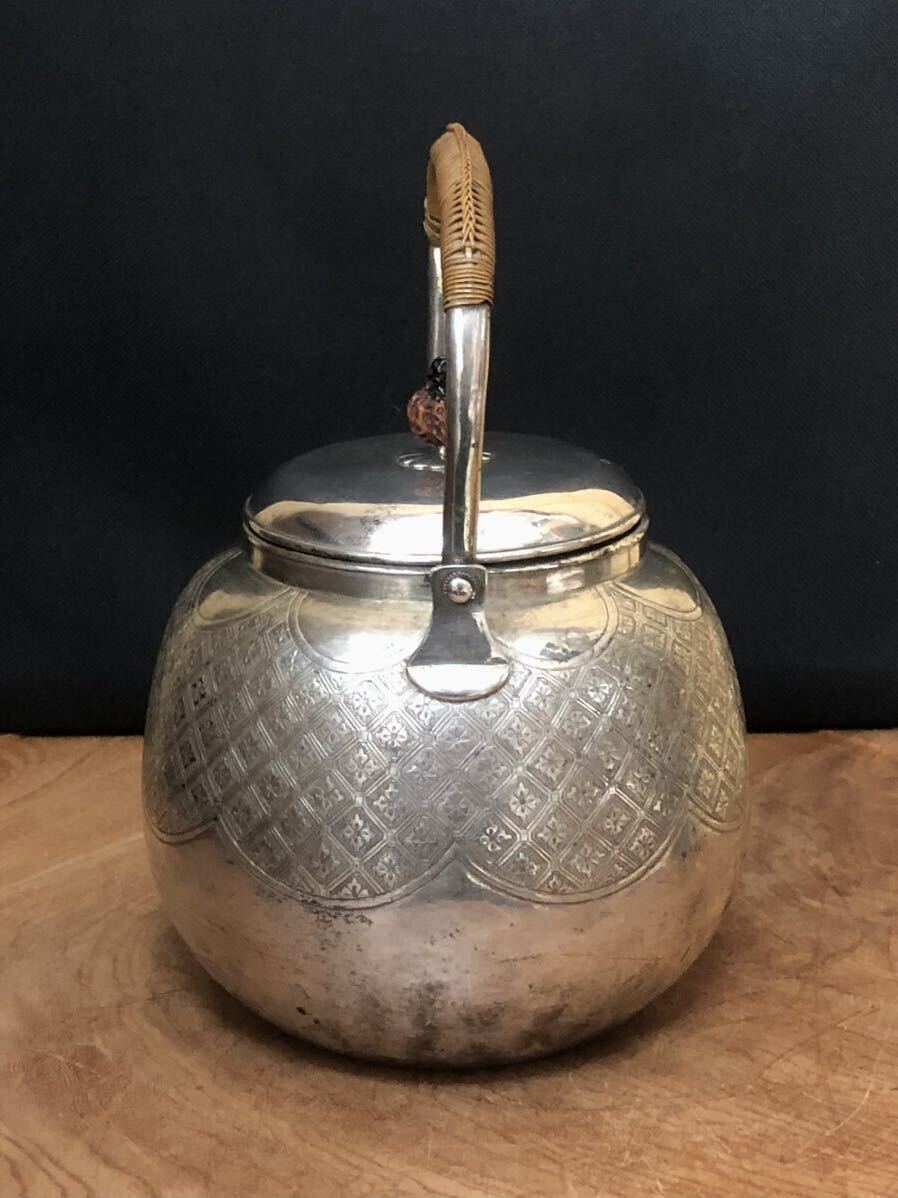 [ silver made ] silver bin *. shape .*388g* tea utensils 