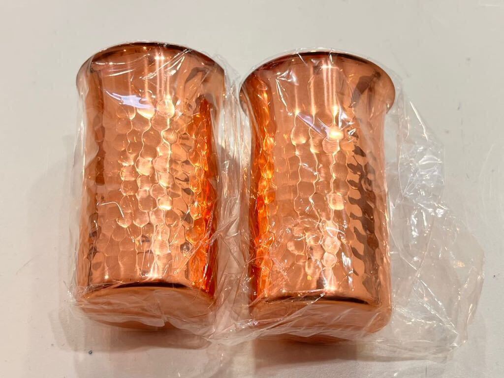 パ) 純銅 グラス タンブラー コップ 2個 未使用 保管品 ヴィンテージ の画像1
