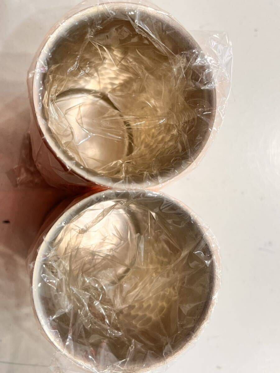 パ) 純銅 グラス タンブラー コップ 2個 未使用 保管品 ヴィンテージ の画像3