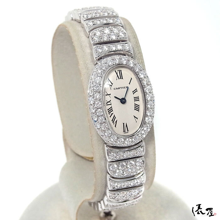 [ полный diamond ] Cartier Mini Baignoire WG diamond breath превосходный товар белое золото женские наручные часы Cartier. магазин 