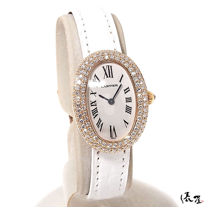 [ Cartier ] Baignoire diamond bezel K18YG ultimate beautiful goods lady's clock Cartier Baignoire. shop 