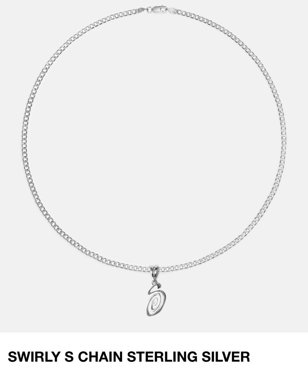 Stussy Spring 24 Jewelry Swirly S Chain Necklace Sterling Stussy Spring 24 Jewelry Swirly S Chain Necklace Sterling