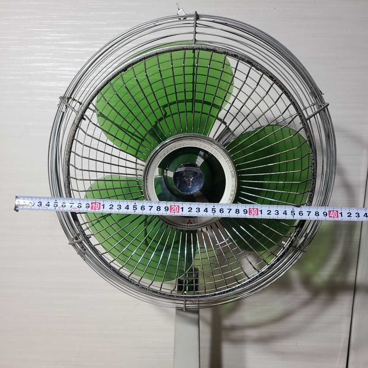 昭和レトロ 扇風機 アンティーク 三菱 レトロ扇風機 R35ーY5 緑 ビンテージ MITSUBISHI_画像7