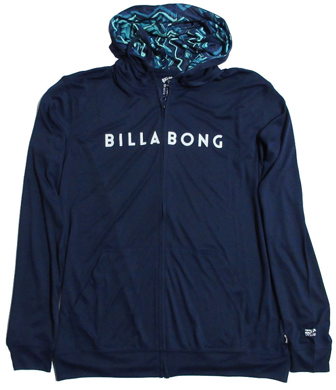 BILLABONG ビラボン UNITY ロゴ ジップ フーディ Mサイズ ネイビー パーカ 長袖 ラッシュガード 型番:BD011854
