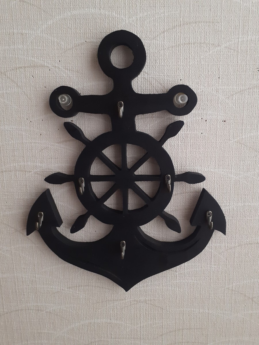  boat. squid li ornament key hook ( woodworking art )