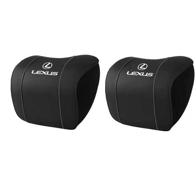 車用ネックピロー2個セット レクサス LEXUS 4色 レザー 記憶フォーム 通気性 ネックパッド 全車種対応 送料無料の画像2