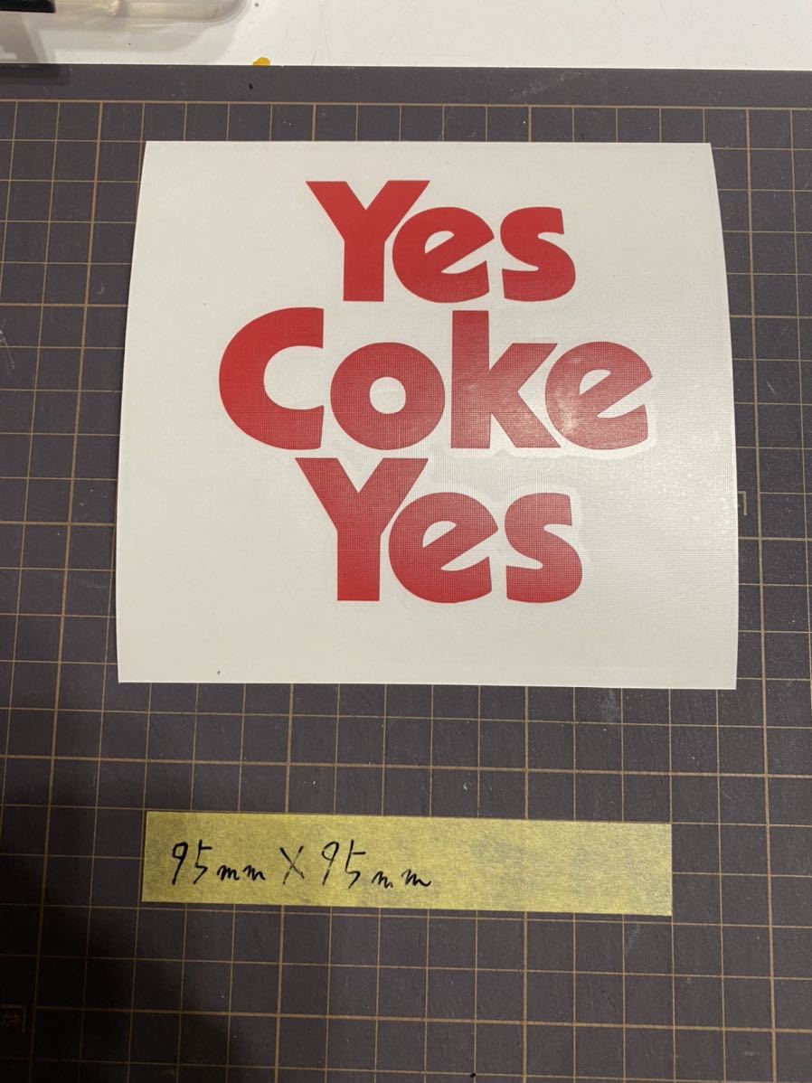 Yes Coke Yesカッティングステッカー コカコーラ風　当時　旧車　アンティーク　パロディ　バブル　昭和_画像4