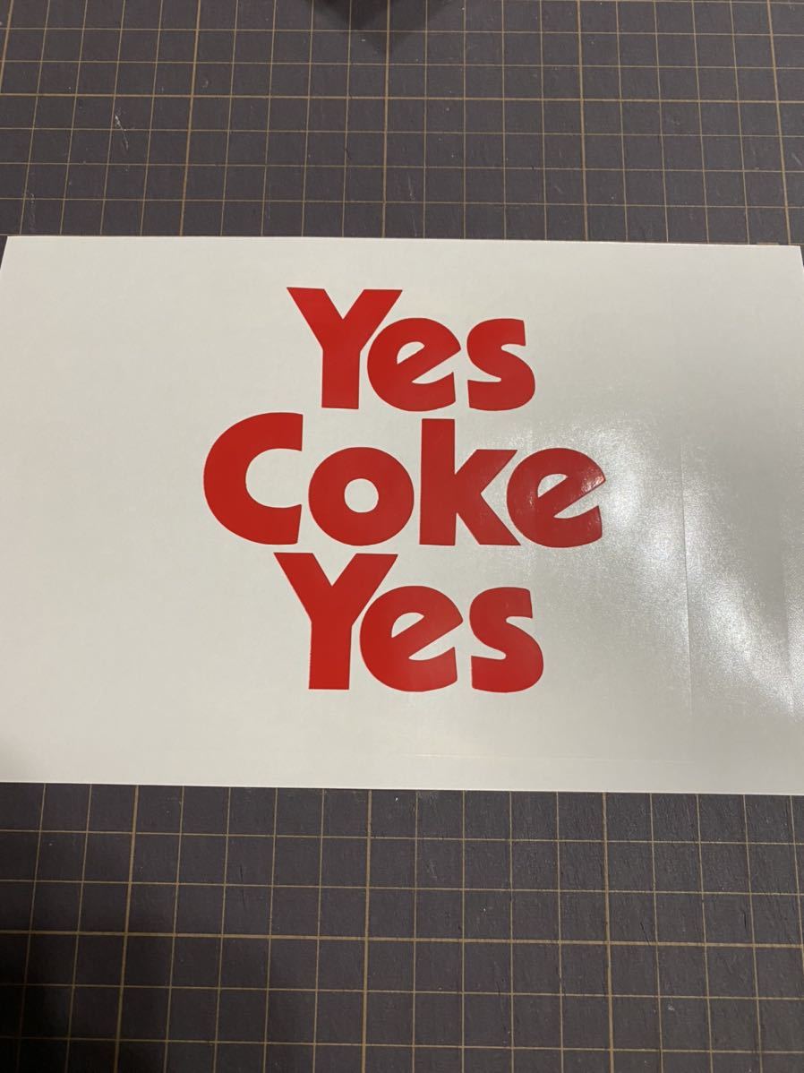 Yes Coke Yesカッティングステッカー コカコーラ風　当時　旧車　アンティーク　パロディ　バブル　昭和_画像3