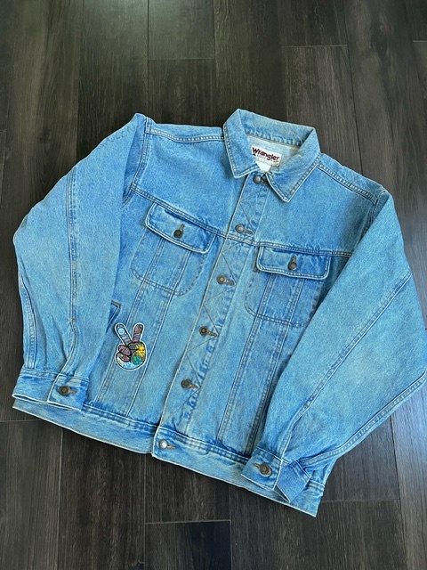 USED Wrangler ラングラーパッチトラッカーJKT デニム 42~44 70s 80s 90s 00s USA VINTAGE vintage ヴィンテージ ビンテージ の画像1