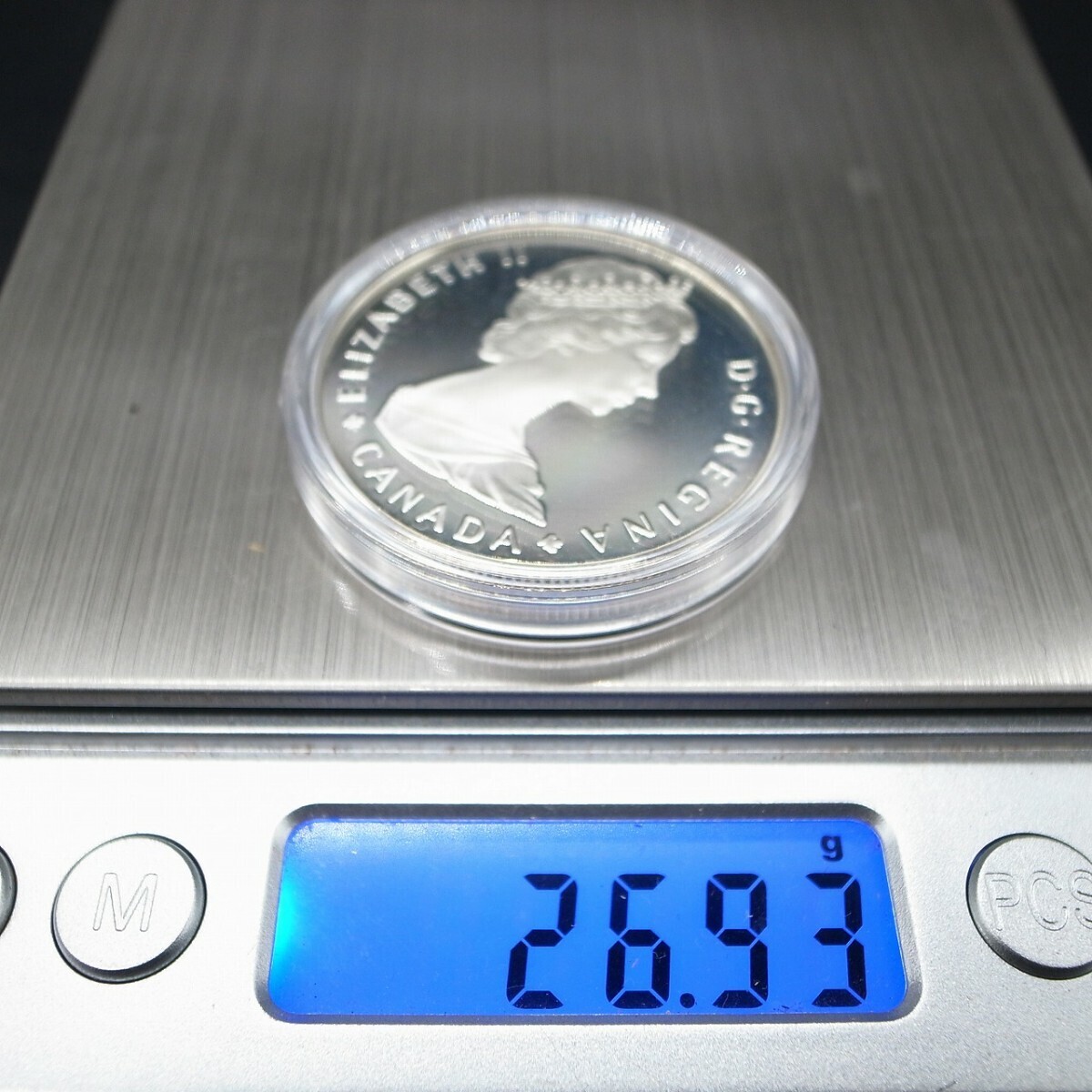 未使用？ カナダ 1ドルプルーフ銀貨 1985年 国立公園100周年 ヘラジカ エリザベス二世 シルバー コインの画像8