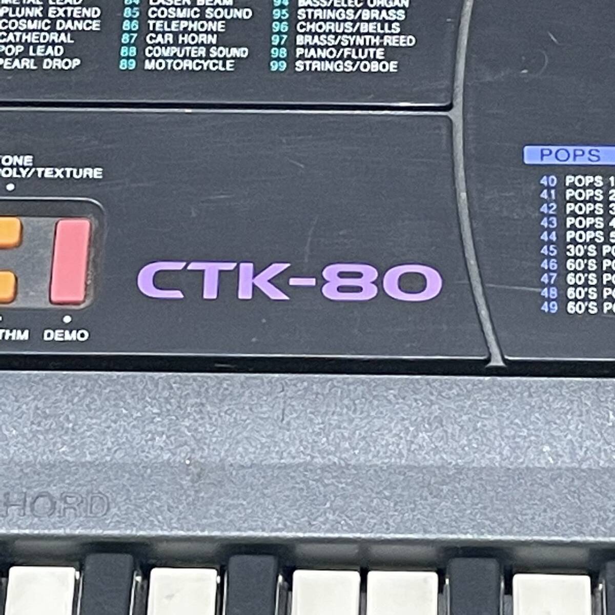 【AMT-9857】ASIO カシオ 電子キーボード CTK-80 電子ピアノ 鍵盤楽器 49鍵盤 電子ピアノ ブラック 100リズム 音楽 楽器 ジャンク品の画像6