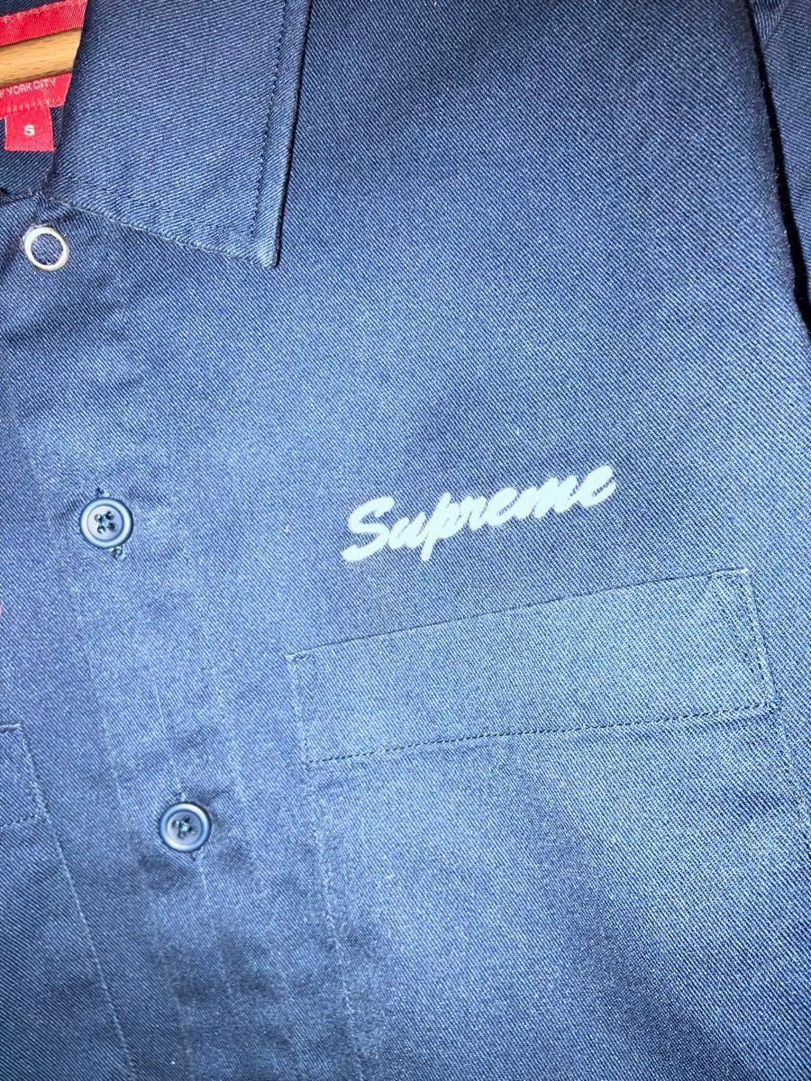 SUPREME シュプリーム 16SS Kill Work Shirt キルロゴプリント 長袖シャツ ブラック　S navy 希少