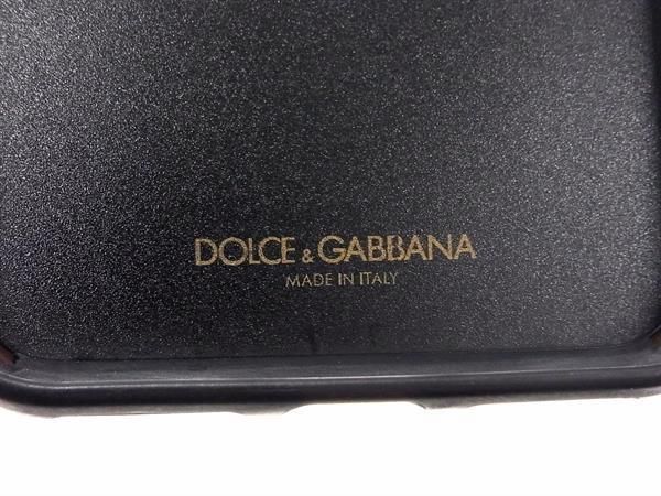 ■美品■ DOLCE＆GABBANA ドルチェ&ガッバーナ iPhone X/XS 対応 アイフォンケース スマホケースブラック系×ゴールド系 BE9721_画像3