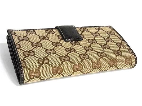 1円 ■新品■未使用■ GUCCI グッチ 167464 プリンシー シェリーライン GG柄 GGキャンバス リボン 二つ折り 長財布 ブラウン系 AV5713_画像2