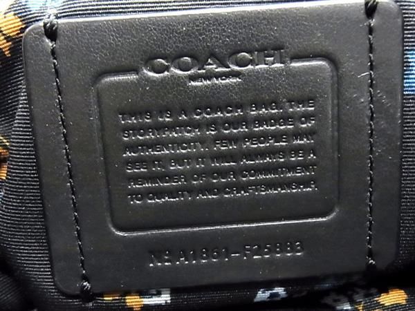 1円 ■美品■ COACH コーチ F25883 デニム×レザー 巾着型 ターンロック リュックサック バックパック デイパック ブルー系 BJ0127_画像6