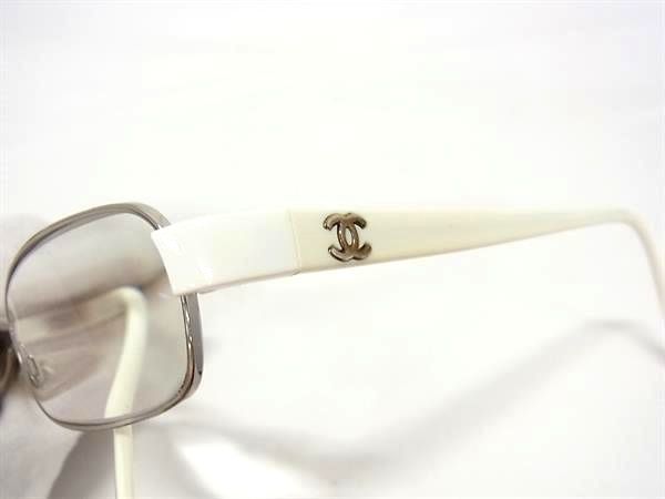 1円 CHANEL シャネル 2066 c.262 53□17 135 ココマーク 度入り メガネ めがね 眼鏡 レディース ホワイト系 AV6861_画像3