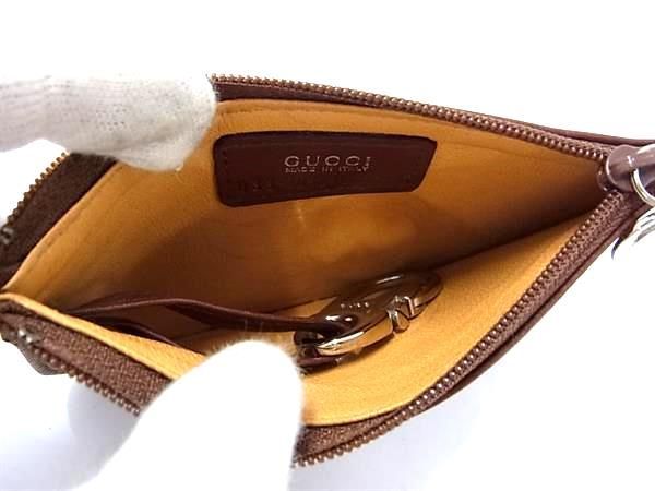 1円 ■新品同様■ GUCCI グッチ レザー コインケース コインパース 小銭入れ メンズ レディース ブラウン系 AV5710_画像3