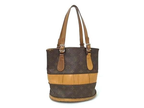 1円 LOUIS VUITTON ルイヴィトン T42238 モノグラム バケットPM USA アメリカ製 バケツ型 トートバッグ ショルダー ブラウン系 CD1716_画像1