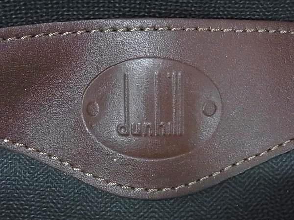 1円 ■美品■ dunhill ダンヒル PVC×レザー ネームタグ付き ハンドバッグ ボストン トラベルバッグ 旅行かばん ダークグレー系 CD1717_画像6