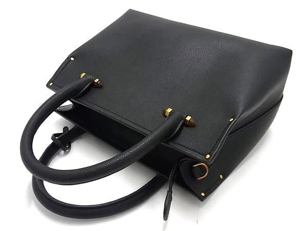 1円 ■極美品■ CHARLES & KEITH チャールズアンドキース レザー 2WAY ハンドバッグ トート ショルダー 斜め掛けかばん ブラック系 BF6280_画像3