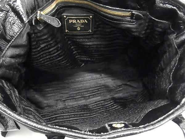 1円 PRADA プラダ テスートナイロン×パテントレザー トートバッグ ショルダー 肩掛け レディース ブラック系 BJ1184_画像5