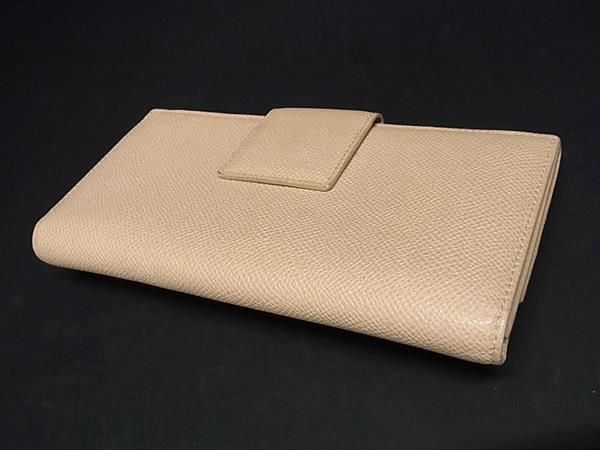 1円 ■美品■ BVLGARI ブルガリブルガリ レザー 二つ折り 長財布 ウォレット 小銭入れ 札入れ レディース ベージュ系 FA0800_画像2