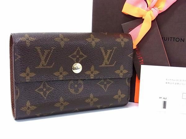 1円 LOUIS VUITTON ルイヴィトン M60047 モノグラム ポルトフォイユ アレクサンドラ 三つ折り 財布 ウォレット ブラウン系 AV8622_画像1