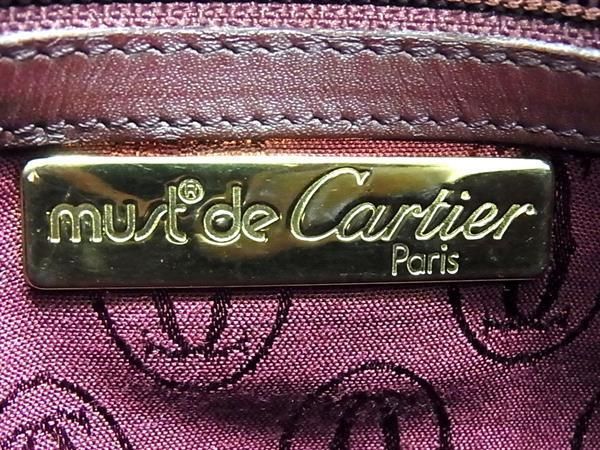 1円 ■美品■ Cartier カルティエ マストライン レザー ショルダーバッグ 肩掛けかばん レディース ボルドー系 AX3148_画像6