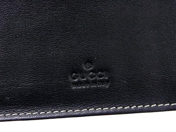 1円 GUCCI グッチ レザー 二つ折り 長財布 ウォレット 札入れ 小銭入れ メンズ ブラック系 AX4617_画像5