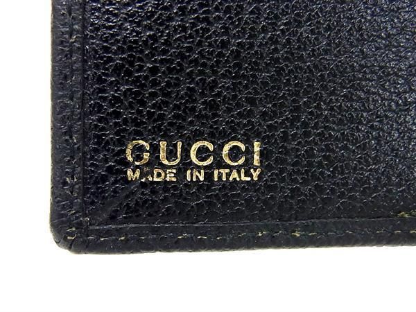 1円 ■美品■ GUCCI グッチ 035 661 1704 0 レザー 二つ折り 長財布 ウォレット 小銭入れ 札入れ レディース メンズ ブラック系 FA0787_画像6