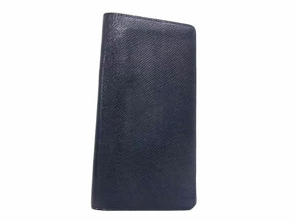 1円 ■美品■ LOUIS VUITTON ルイヴィトン M63102 タイガ ポルトフォイユ ブラザ 二つ折り 長財布 ウォレット ネイビー系 EA2071_画像1