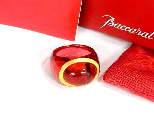 ■新品同様■ Baccarat バカラ リング 指輪 アクセサリー 約15号 レディース クリアレッド系 AT3320の画像1