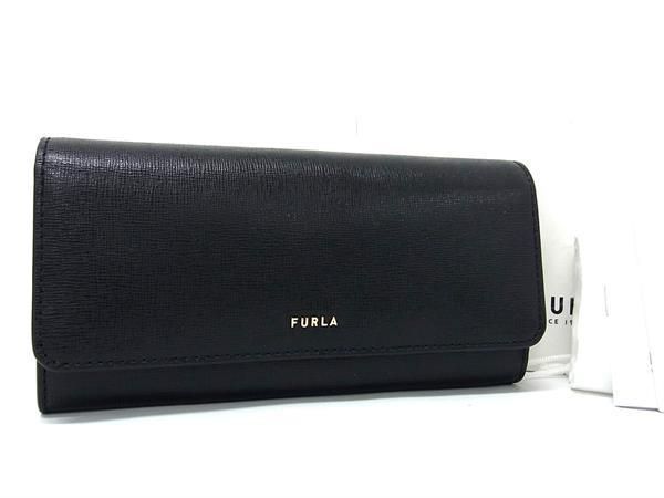 ■新品■未使用■ FURLA フルラ バビロン レザー 二つ折り 長財布 ウォレット レディース ブラック系 AS8198