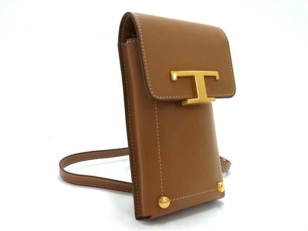 ■新品同様■ TODS トッズ タイムレス レザー ショルダーバッグ ミニバッグ スマホポーチ レディース ブラウン系 AZ0635の画像3