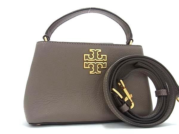 ■新品同様■ TORY BURCH トリーバーチ レザー 2WAY クロスボディ ショルダーバッグ ハンドバッグ 斜め掛け レディース グレー系 AV7239_画像1