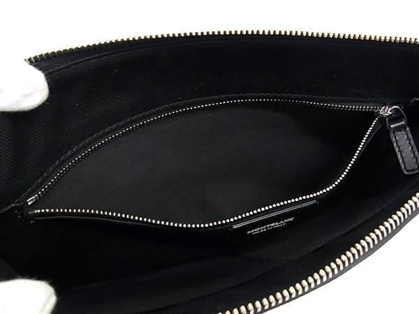 # as good as new # MONT BLANC Montblanc leather clutch bag second bag men's lady's black group AV7586