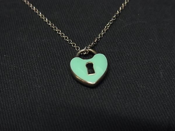 1円 TIFFANY＆Co ティファニー ハートロック SV925 ネックレス ペンダント アクセサリー シルバー系×ティファニーブルー AX2666_画像2