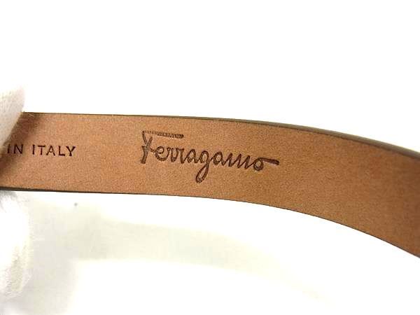 1円 ■極美品■ Salvatore Ferragamo フェラガモ ガンチーニ レザー ブレスレット アクセサリー レディース メンズ グレージュ系 AX5113_画像4