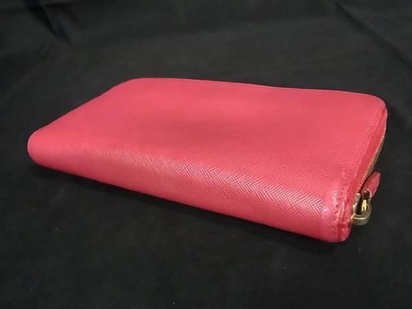 1円 ■美品■ PRADA プラダ サフィアーノレザー ラウンドファスナー 長財布 ウォレット 小銭入れ 札入れ レディース ピンク系 FA2321_画像2