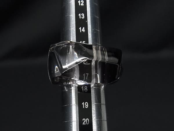 1円 ■極美品■ Baccarat バカラ クリスタルガラス リング 指輪 アクセサリー 約17号 レディース メンズ クリアパープル系 FA3189_画像3