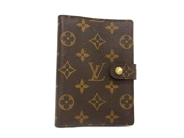 1円 ■極美品■ LOUIS VUITTON ルイヴィトン R20005 モノグラム アジェンダPM 6穴式 手帳カバー スケジュール帳 ブラウン系 FA3247_画像1