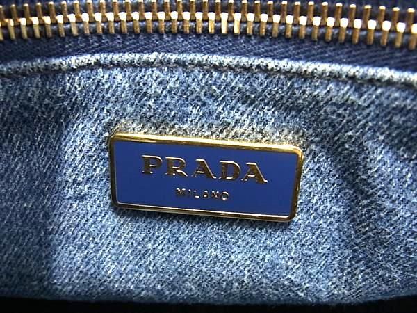 1円 PRADA プラダ カナパ デニム ハンドバッグ トートバッグ レディース ブルー系 AW3755_画像6