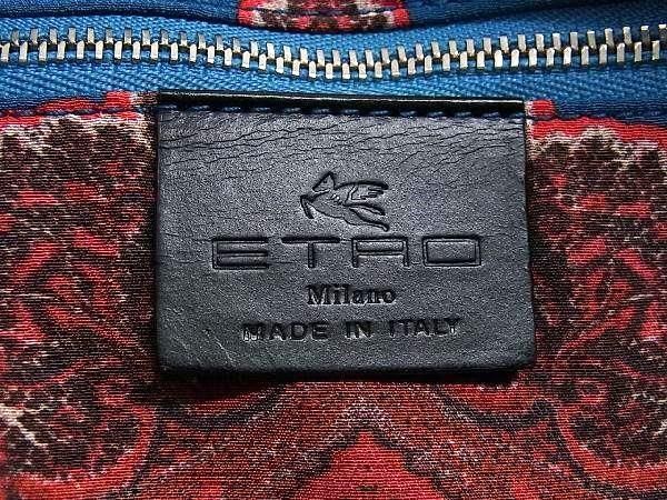 # as good as new # ETRO Etro canvas peiz Lee pattern chain shoulder bag lady's blue group × red group BJ1040