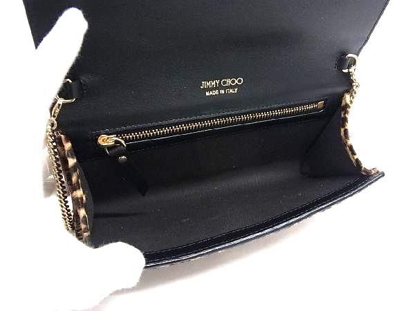 ■新品同様■ JIMMY CHOO ジミーチュウ マデリン ハラコ レオパード ヒョウ柄 2WAY クラッチバッグ ショルダー ブラウン系 AZ0722_画像7