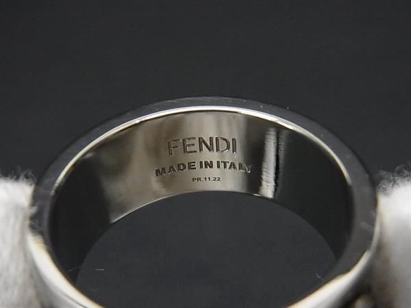 1円 ■極美品■ FENDI フェンディ オーロック リング 指輪 アクセサリー 表記サイズM(約22号) レディース シルバー系 AV9740_画像4