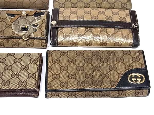 1円 GUCCI グッチ GG柄 インターロッキングG等 二つ折り 長財布 ウォレット 小銭入れ 札入れ カード入れ 9点セット まとめ売り DA6577_画像5