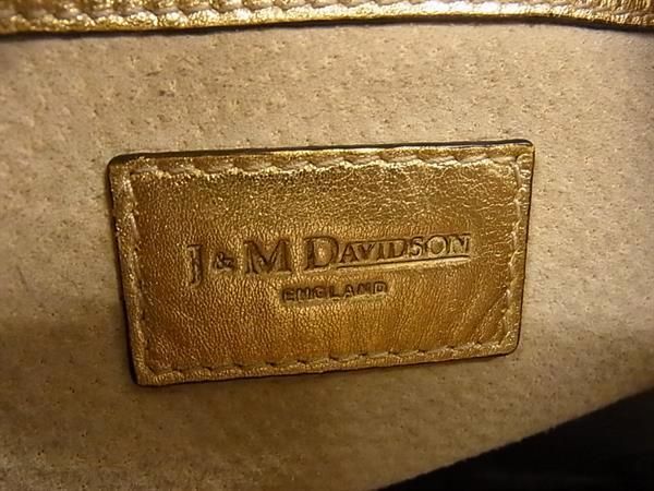 1円 J&M DAVIDSON ジェイアンドエムデヴィッドソン カーニバル レザー クロスボディ 2WAY ハンドバッグ ショルダー ゴールド系 AW3605_画像6